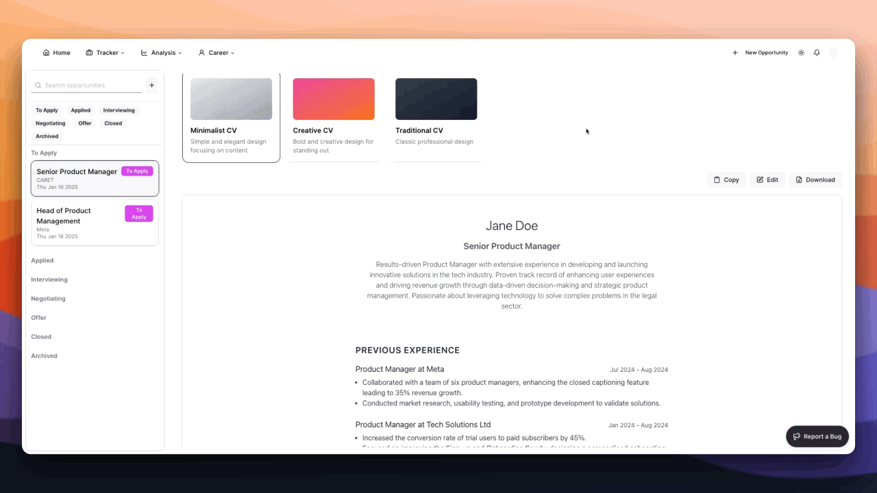 ✨ New Feature: Eloovor's Resume Editor